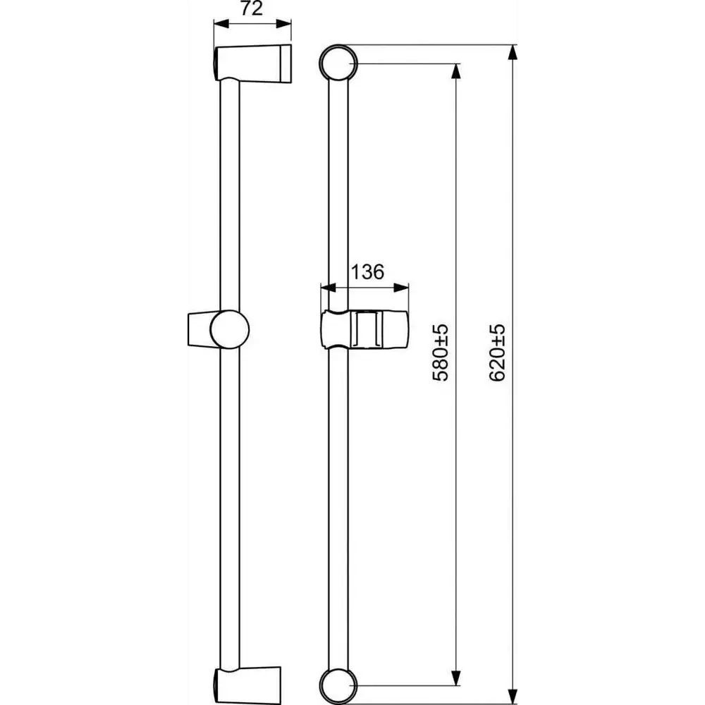 Santreyd Штанга для душа хром 60 см с ползунком 18860771 STLM-0013256 - Вид №2