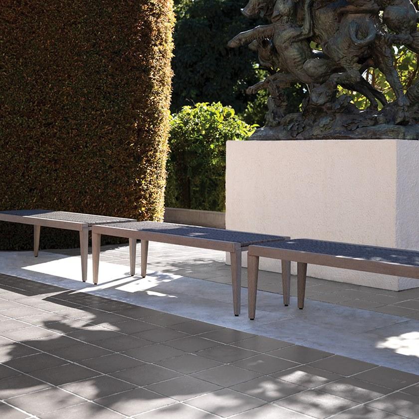 JANUS et Cie Садовая скамейка из тика и janusfiber® Rock garden sun-id-1493487 - Вид №5