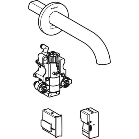 116.262.21.1 Смеситель для раковины Geberit Piave, настенный монтаж, питание от сети, с функциональным блоком для скрытого монтажа Geberit  - Вид №7