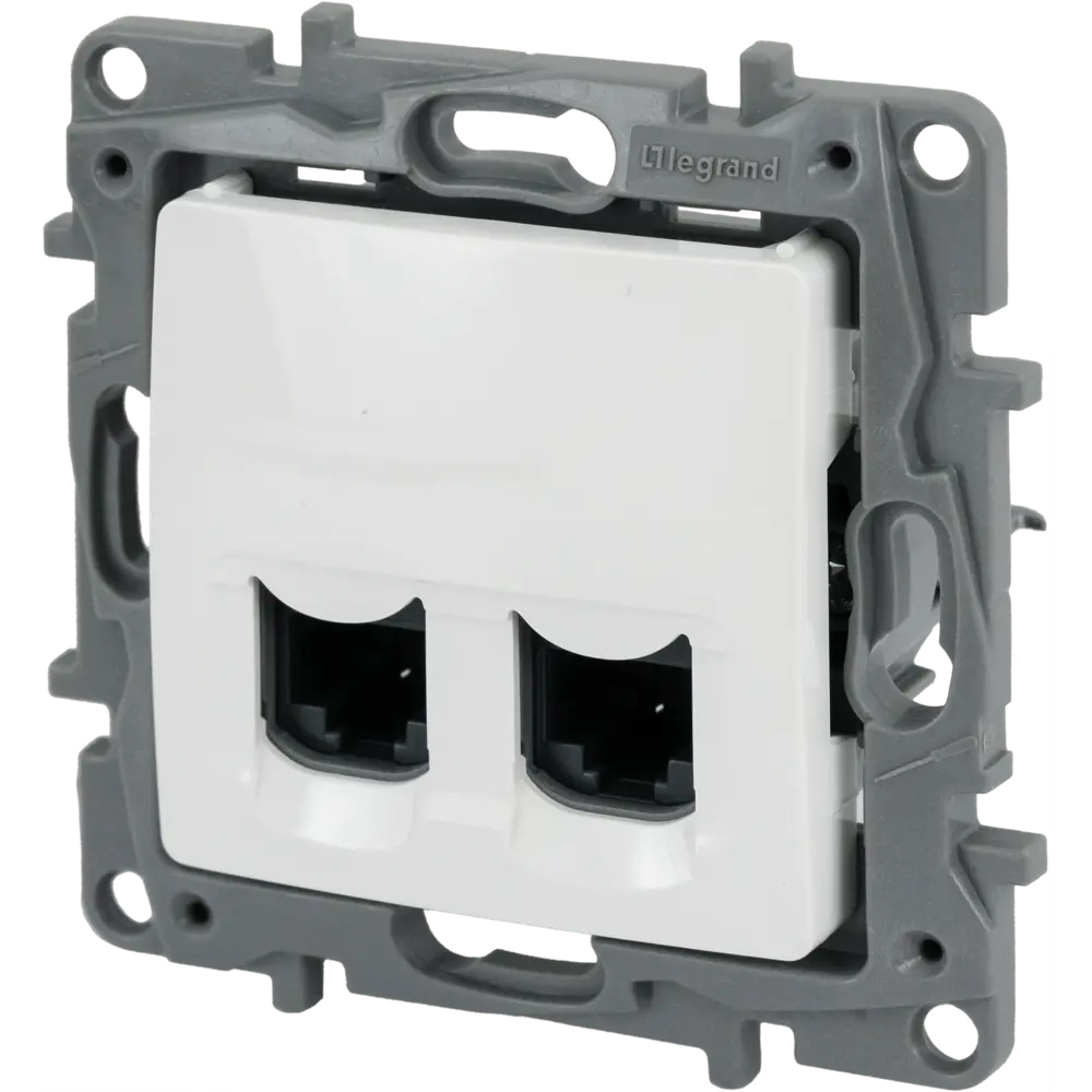 Компьютерная розетка Legrand Etika двойная RJ45 Cat 5e белая 82496519 STLM-0028704 - Вид №1
