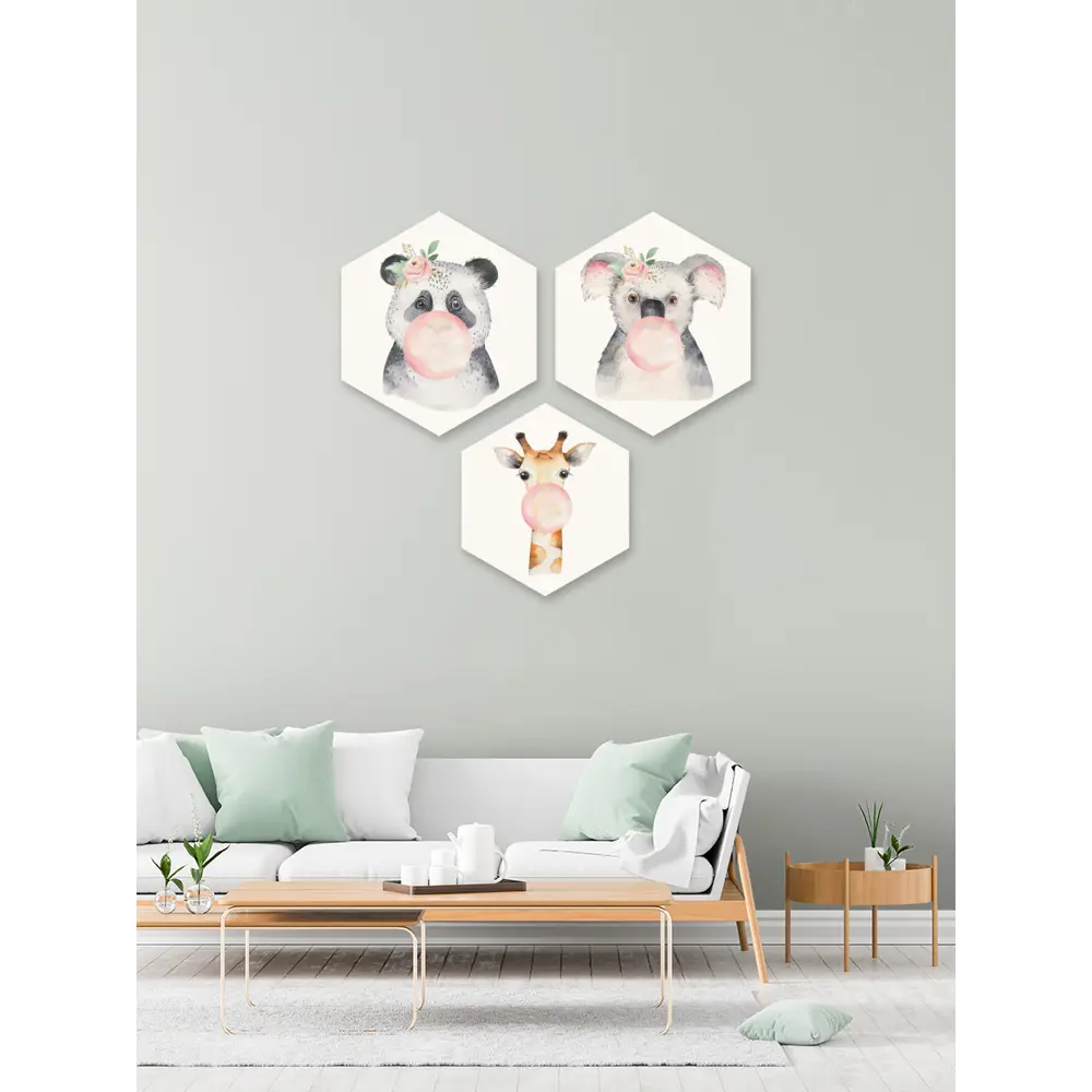 Картина на МДФ Бабл Гам 45x52 см 3 шт POSTERMARKET STLM-2008159 - Вид №3