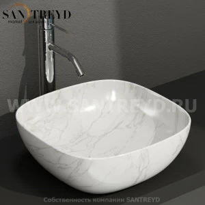 B6Q43AC Накладная раковина на столешницу  квадратная Ceramica Globo T-EDGE