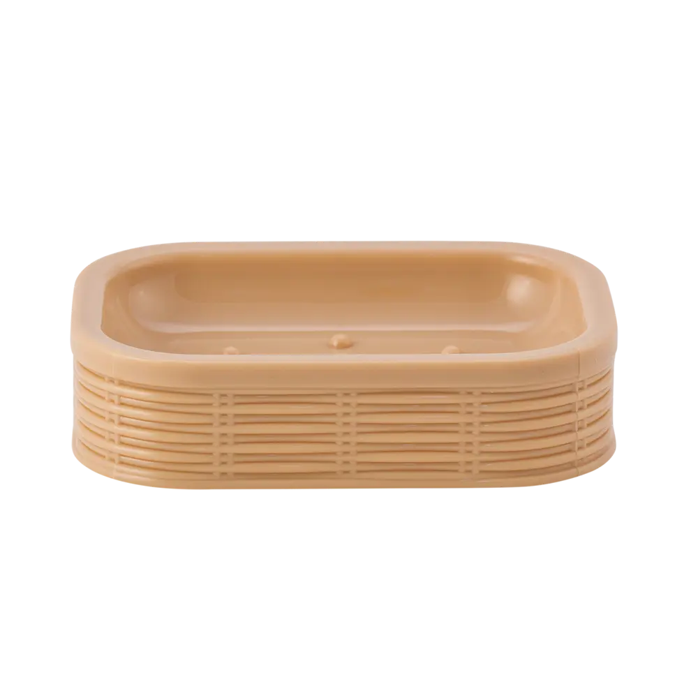 Мыльница настольная Swensa «Rotang» пластик цвет бежевый STLM-2017081 - Вид №1