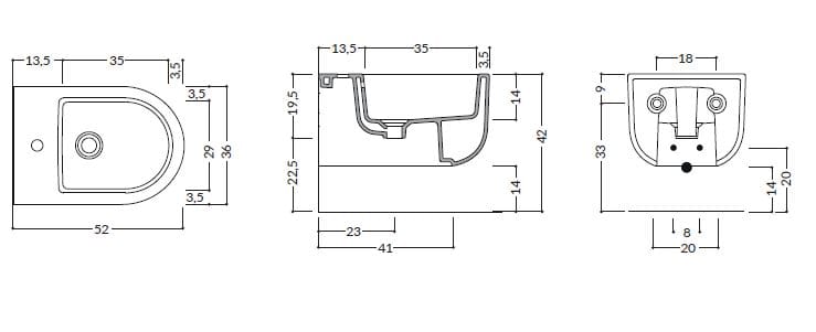 Керамическое подвесное биде Gruppo Geromin ARCH-00067769 - Вид №4