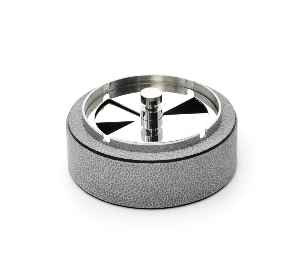 Пепельница Vento - Ø 13XH6 см / зернистая кожа_белый Pinetti 00.1380.029.000 - Вид №2