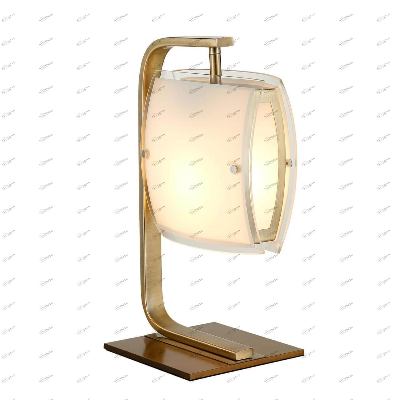 Настольная лампа бронза с квадратным плафоном "Берген" CL161813 CITILUX КЛАССИЧЕСКИЕ 00-3834652 Белый;бронза 