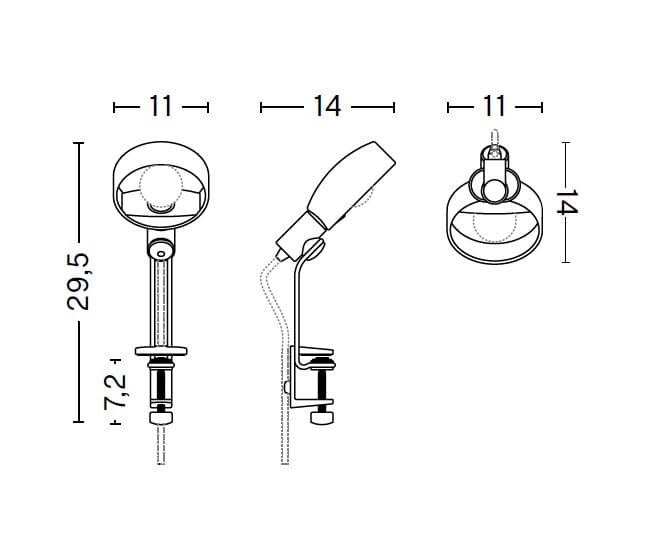 Светодиодная настольная лампа с зажимом Hay CUPOLA CLIP LAMP ARCH-00144613 - Вид №9