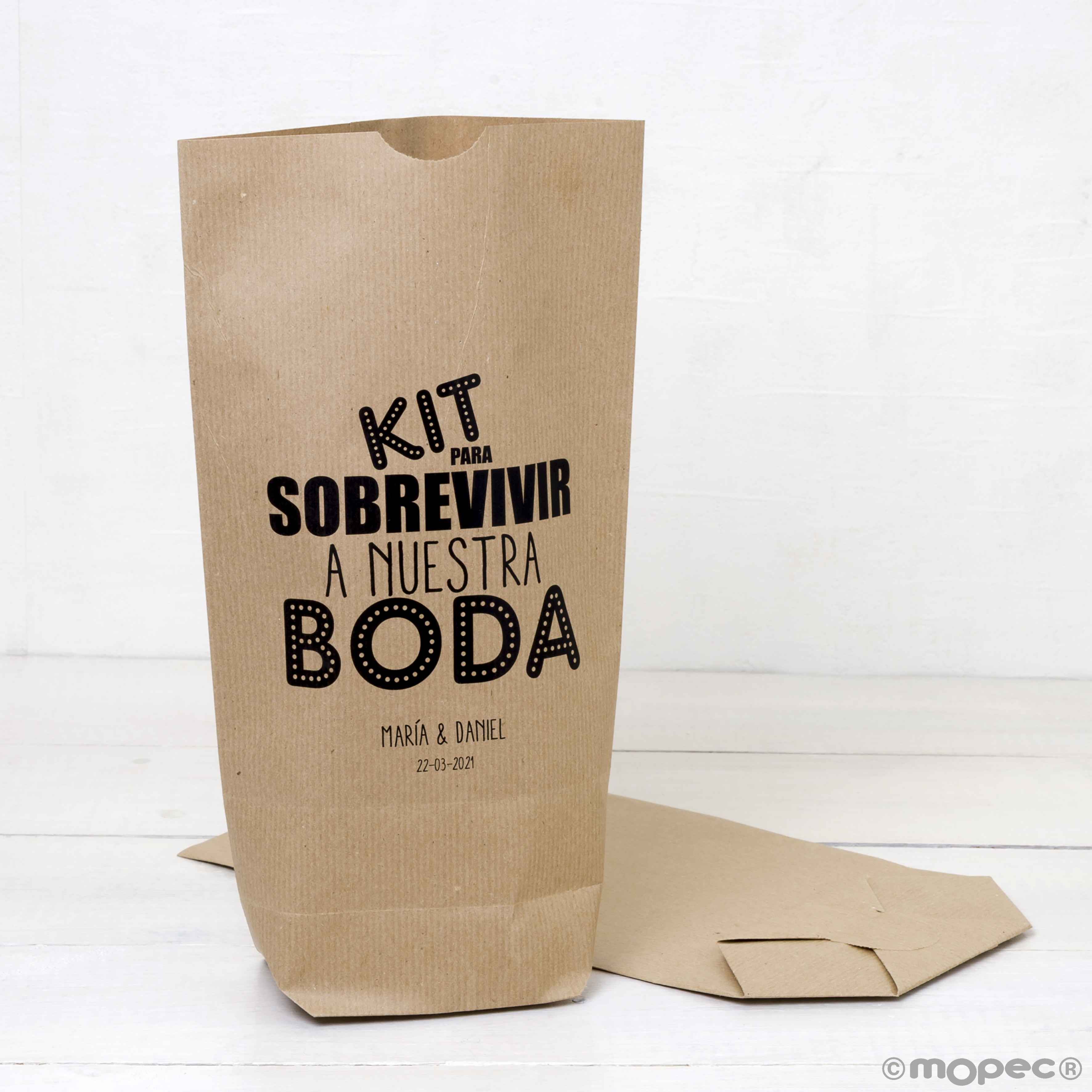 E853.07.1 PERS. Набор индивидуальных крафт-сумок для свадьбы Набор из 50 единиц. Dekoraniaevents Bodas 