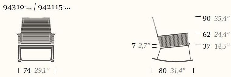 Kettal Садовое кресло-качалка из веревки Landscape #943101-750 - Вид №4