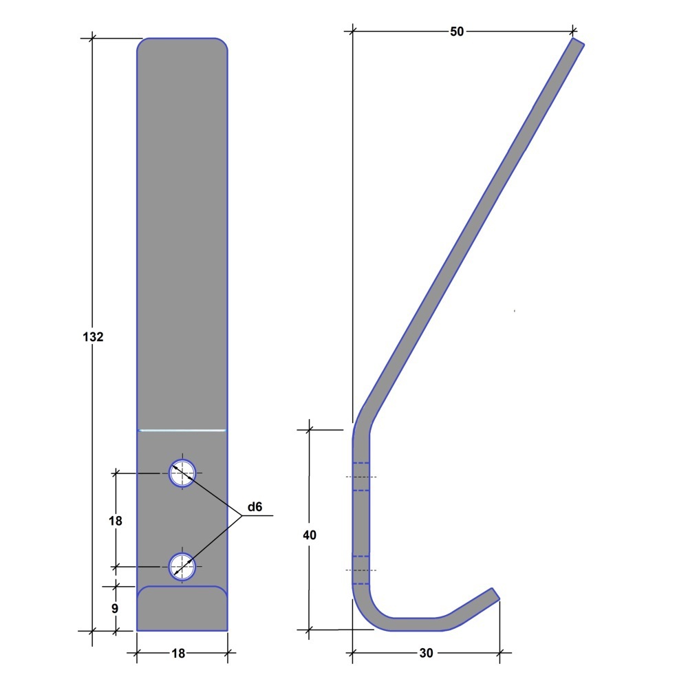 15810663 Крючок-вешалка №3, оцинкованная сталь STLM-0006444 Santreyd  - Вид №2
