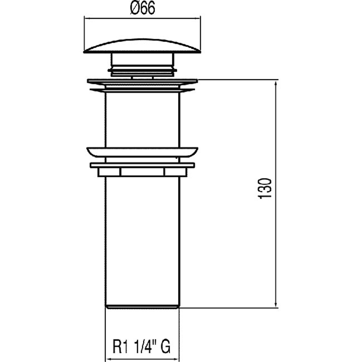 Сливной клапан Click-clack для умывальника без перелива-13454030 TRES Drain - Вид №1