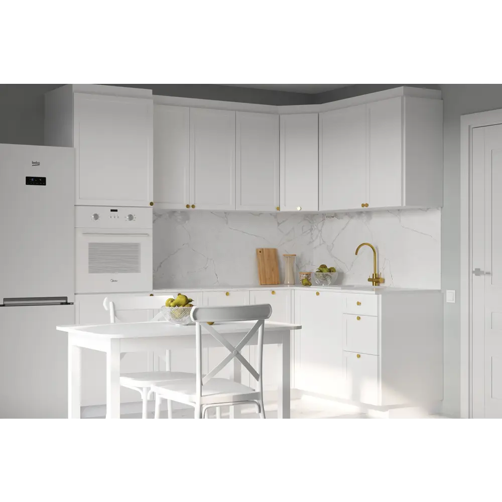 Фасад для кухни Ньюпорт Delinia ID - матовый белый МДФ с филенкой 82010401 STLM-0017291 - Вид №4