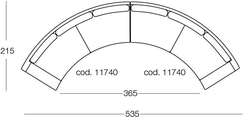 arflex Изогнутый диван из ткани sun-id-1362624 - Вид №5