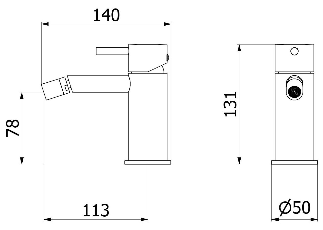 Однорычажный смеситель для биде с автоматическим сливом IB цвет ARCH-00058577 - Вид №2