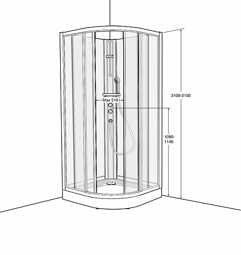 626332 IFO Душевая кабина круглая из кварца SKR VK, Pillar std SP V белый Solid - Вид №3