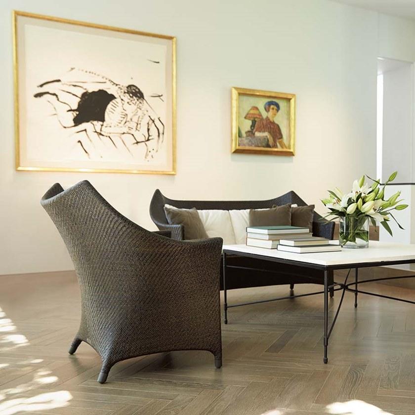 JANUS et Cie Квадратный журнальный столик из смолы и нержавеющей стали Amalfi sun-id-1381348 - Вид №3