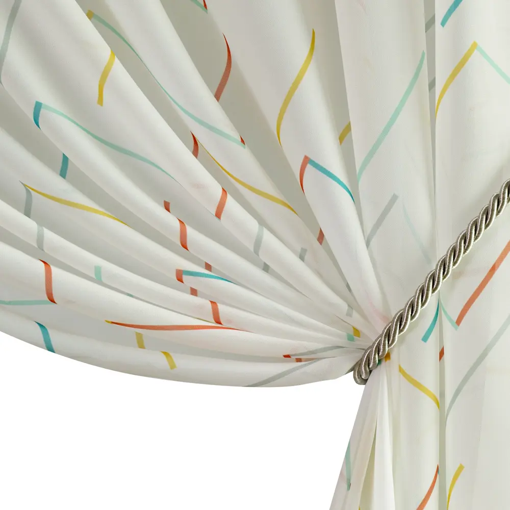 Тюль на ленте Зигзаг 250x260 см цвет желто-бирюзовый GARDEN STLM-2154932