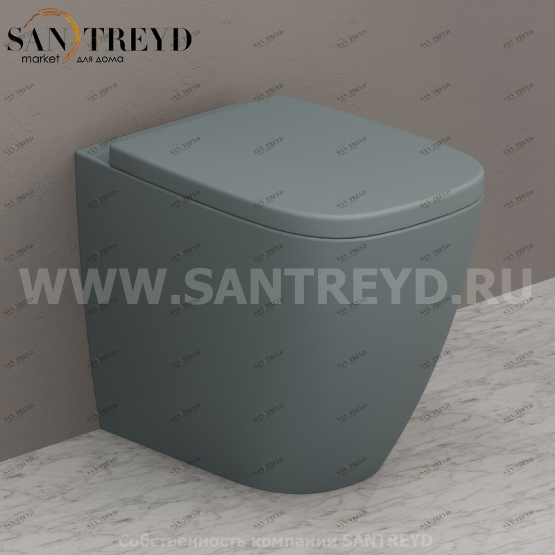 GN001BL Приставной унитаз напольный Синий Ceramica Globo GENESIS Италия