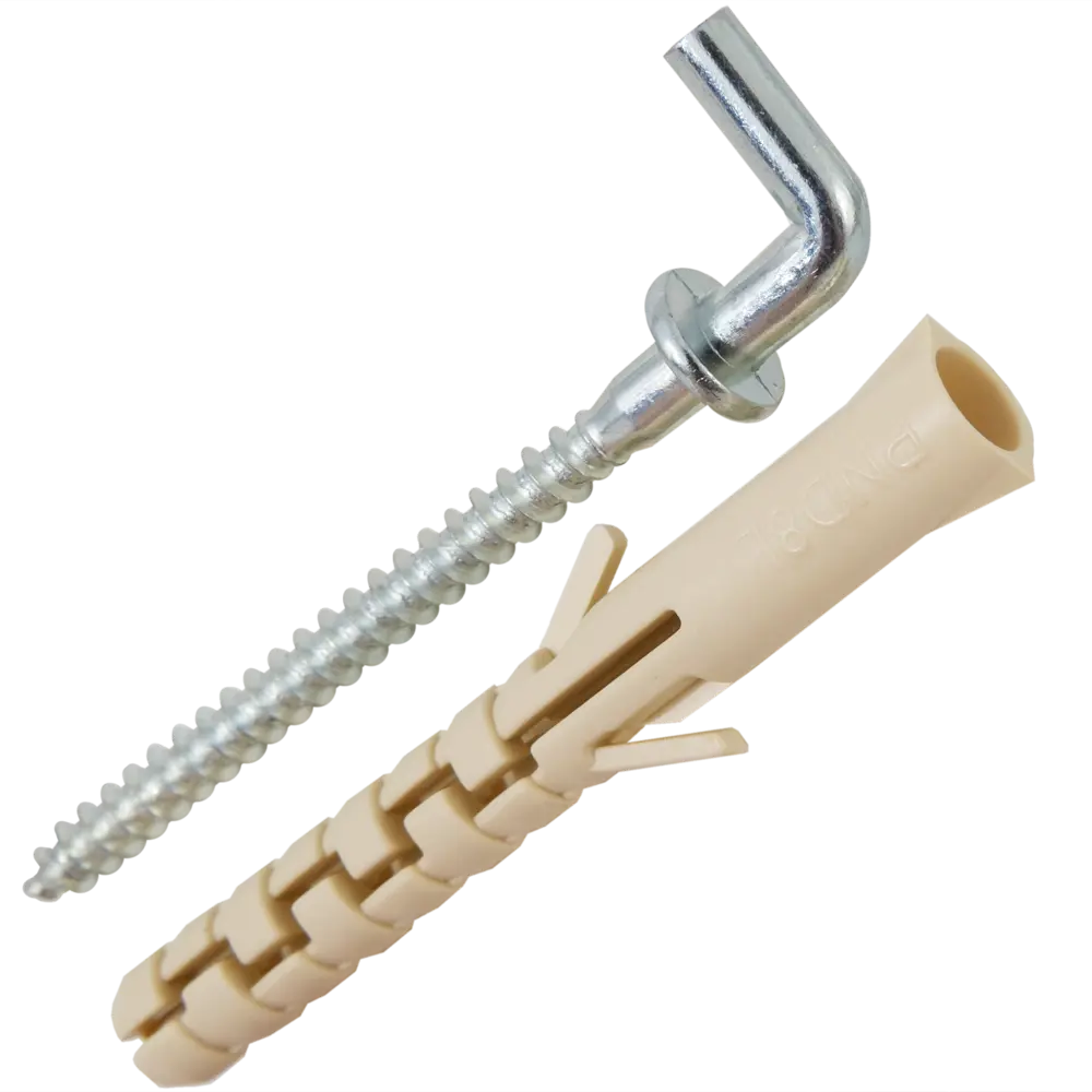 Крюк Г-образный с манжетой 4.5x68 мм, сталь оцинкованная, 2 шт ЕВРОПАРТНЕР STLM-2076054 - Вид №1