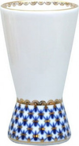 80410 Императорский фарфоровый завод Ваза для салфеток "Кобальтовая сетка" "Молодежная" Фарфор твердый