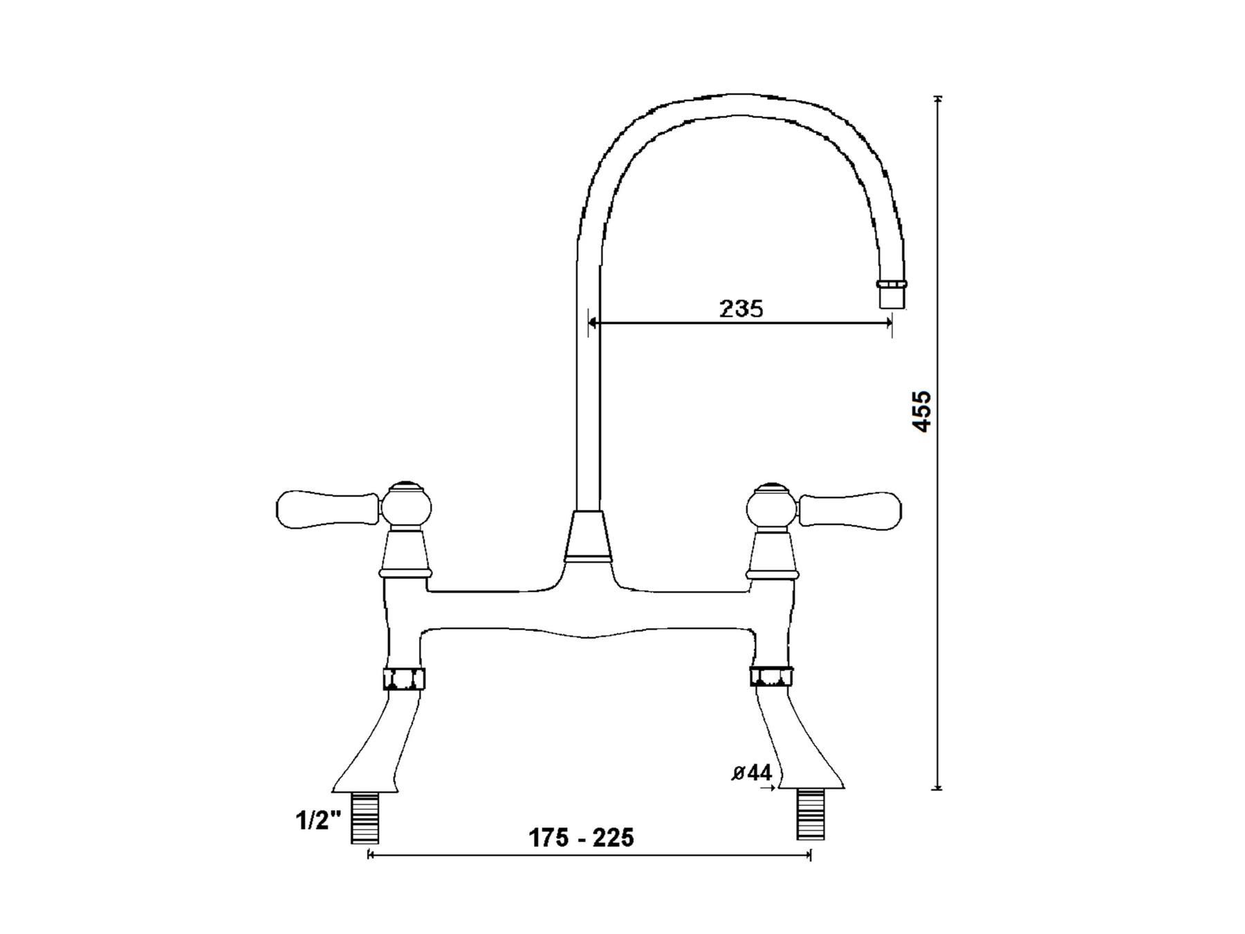 Смеситель для кухни с 2 отверстиями rvb FLAMANT BUTLER ARCH-00140212 - Вид №1