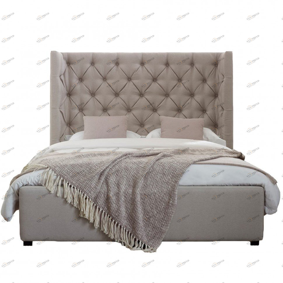 Кровать двуспальная 180х200 бежевая Carlyle ICON DESIGNE ДИЗАЙНЕРСКИЕ 177946 Бежевый 