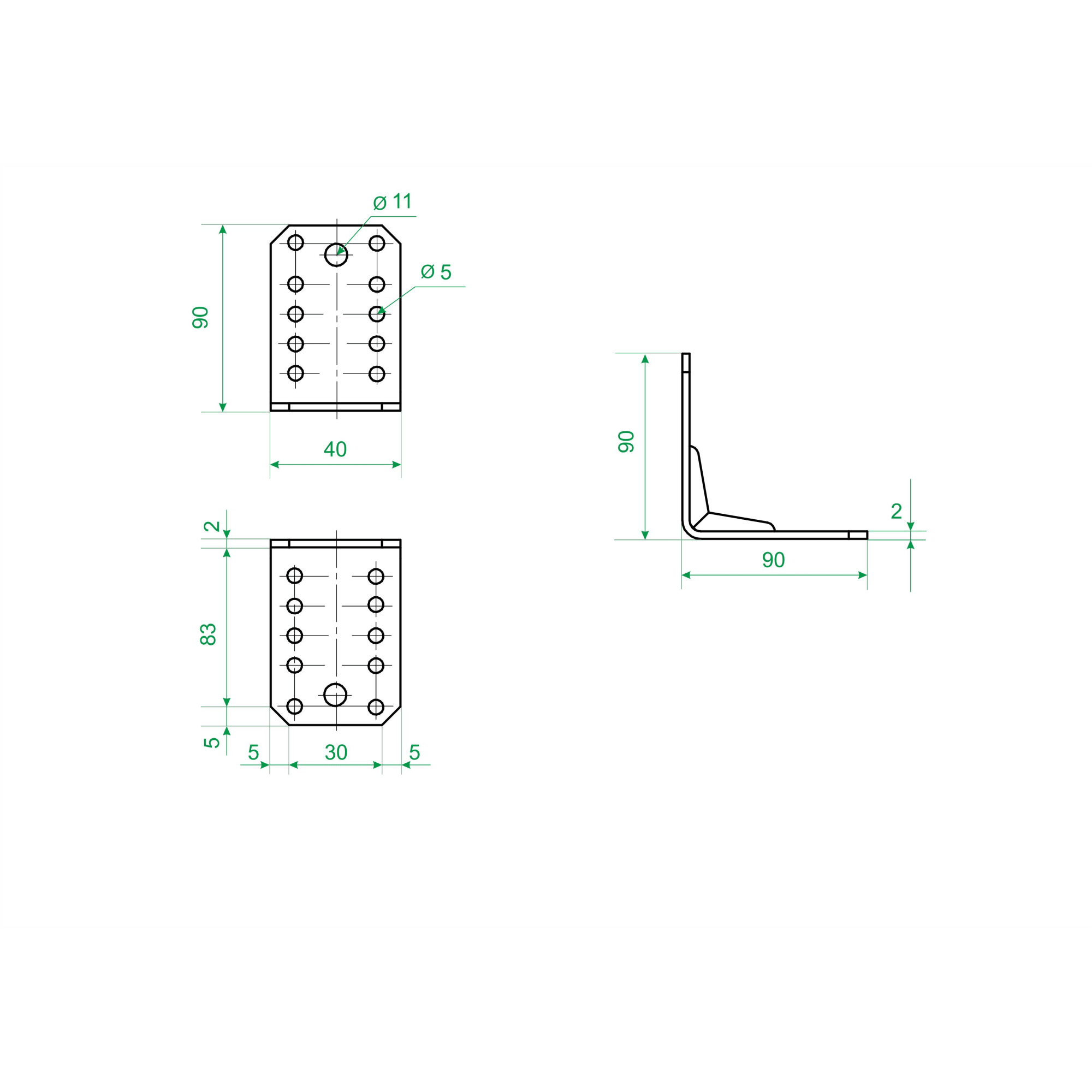18739305 Угол крепежный 90x90х40х2 Santreyd  - Вид №3