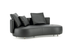 Кожаный изогнутый диван