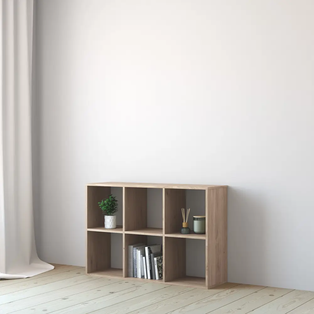 Стеллаж КУБ 6 секций 70.5х105х32 см ЛДСП цвет дуб Santreyd STLM-2191491 - Вид №7