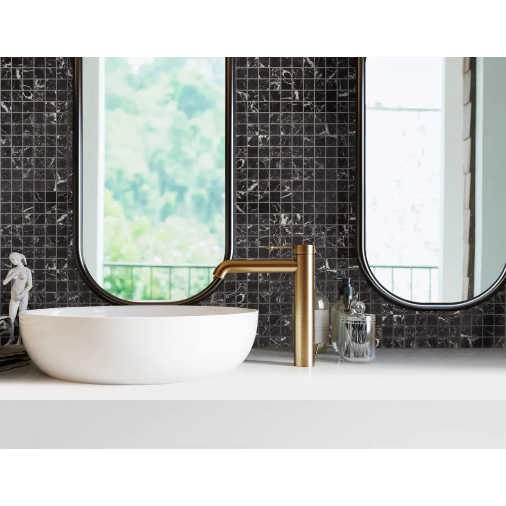 Мозаика Marble Nero Marq Antislip стекломасса 31.1x4.9 см цвет черный Santreyd Мозаика Onix STLM-2091944 - Вид №8