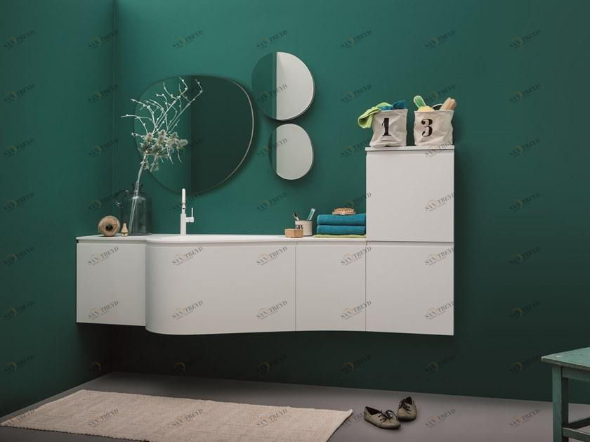 Birex Настенная модульная лакированная тумба под умывальник Versa sun-id-1492513