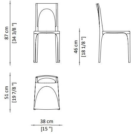 Paolo Castelli Стул из массива дерева с открытой спинкой  Sed.gioc.700  - Вид №7