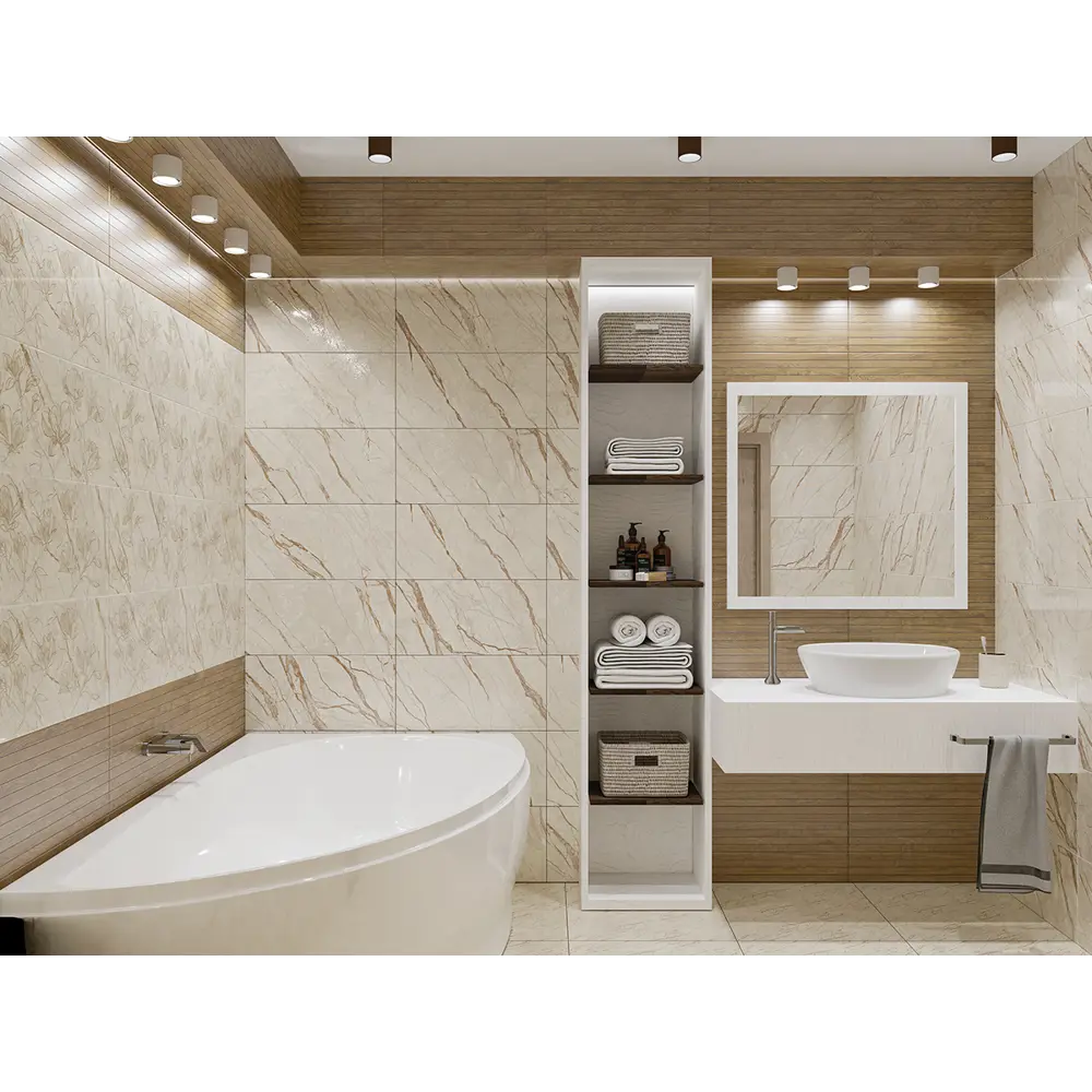 Керамогранит Azori Forest Naturale 60x60 см 1.44 м² матовый цвет бежевый мрамор STLM-2089014 - Вид №1