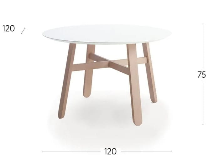 Круглый стол из бука Billiani круассан ARCH-00153350 - Вид №4