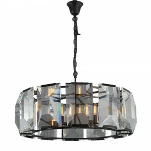 Люстра подвесная хрустальная на 8 ламп прозрачная Frezia Light 116027 FREZIA LIGHT ДИЗАЙНЕРСКИЕ 00-3953610 Прозрачный;черный