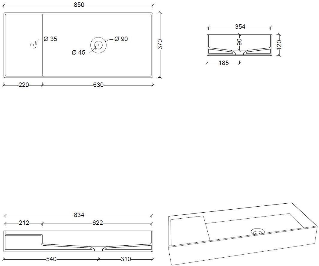 31130101,31110101,31240101 Накладная раковина на столешницу  овальная Alice Ceramica Hide - Вид №20