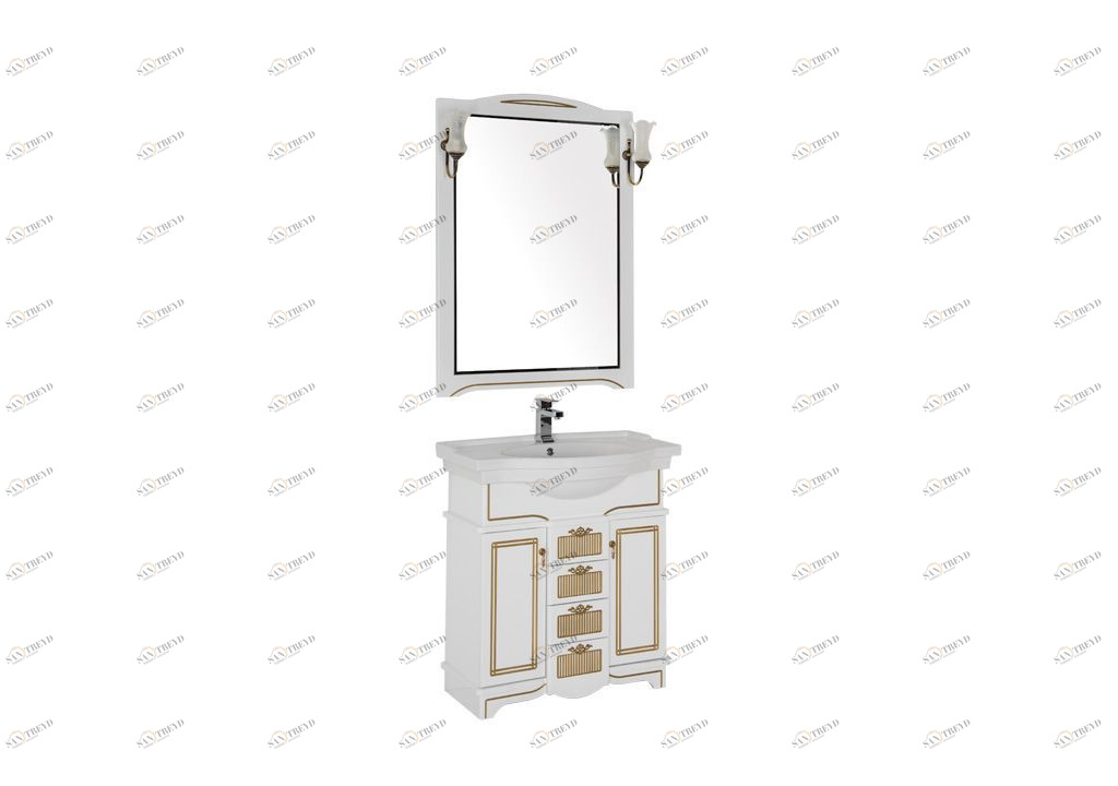 Мебель для ванной Aquanet Луис 80 белый/золото 00186394