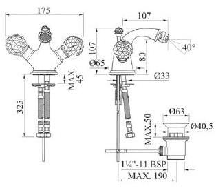 Bronces Mestre Смеситель для биде с одним отверстием и кристаллами swarovski® Pacifica sun-id-1347799 - Вид №1