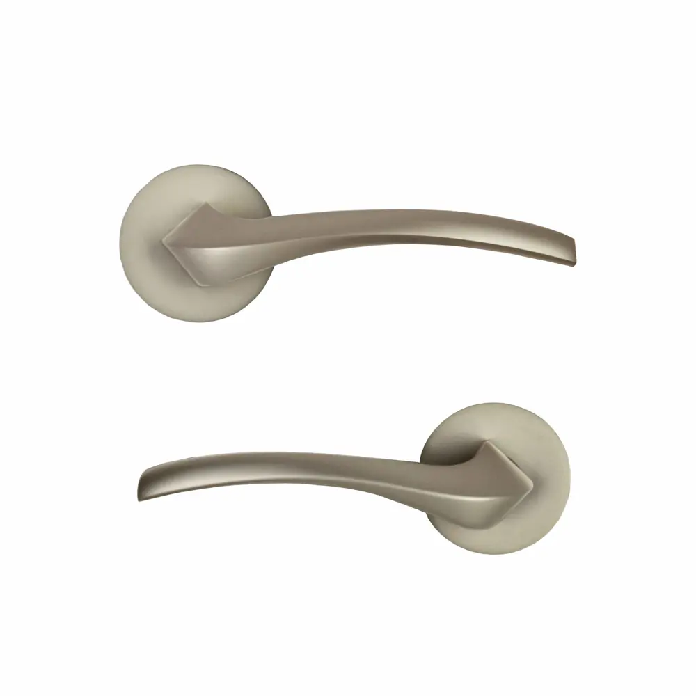 Дверная ручка на розетке KREAFORTA Ая без запирания цвет никель STLM-2174994 - Вид №1