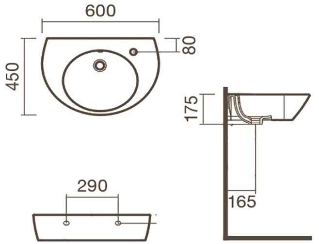 Pаковина подвесная Sanitana POP 60 белая S10013935900000 ( PPLV4E ) - Вид №1