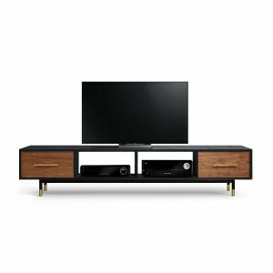 Тумба под телевизор с 2 открытыми полками американский орех Impala ACWD IMPALA 00-3981932 Коричневый;черный