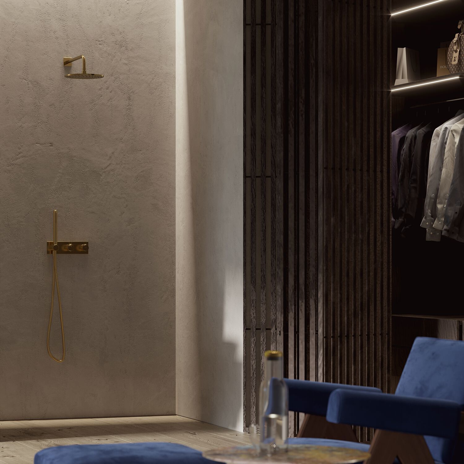 Встраиваемый душевой набор с душем и ручным душем OMNIRES Contour ARCH-00074136 - Вид №1