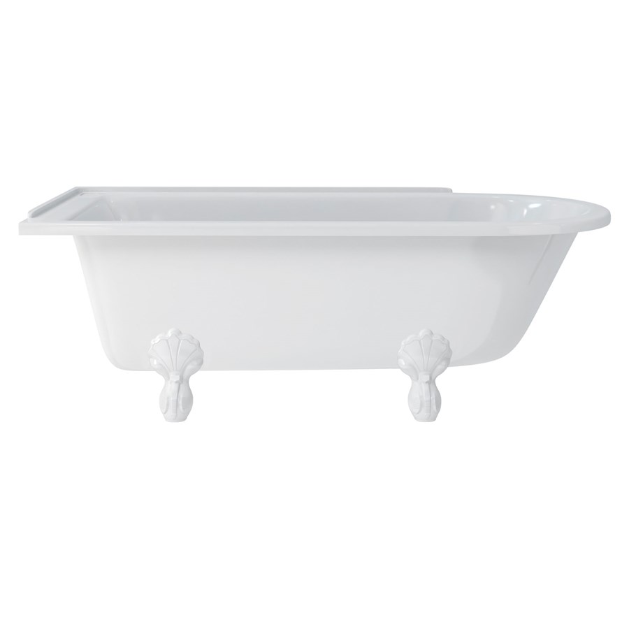 Burlington Hampton 170см душевая ванна с роскошными ножками для левой руки Левая рука с ножками Luxury Classic в черном цвете E13 L3B  - Вид №2