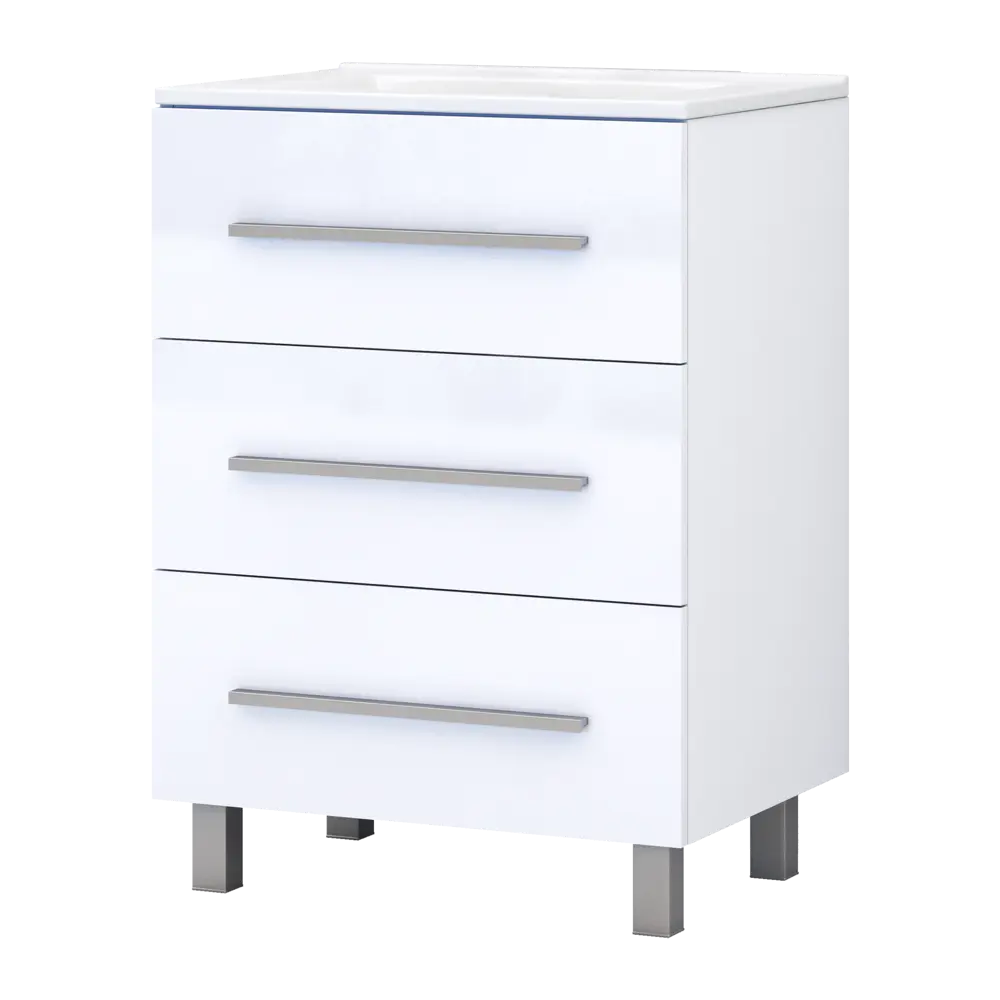 Тумба под раковину напольная Vigo Yuma 60 см цвет белый STLM-2067515 - Вид №1