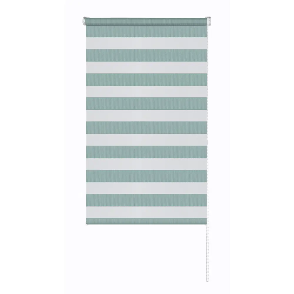Рулонная штора день-ночь MIAMOZA Петер 40×160 см бирюзовая в полоску 89411360 STLM-1574453