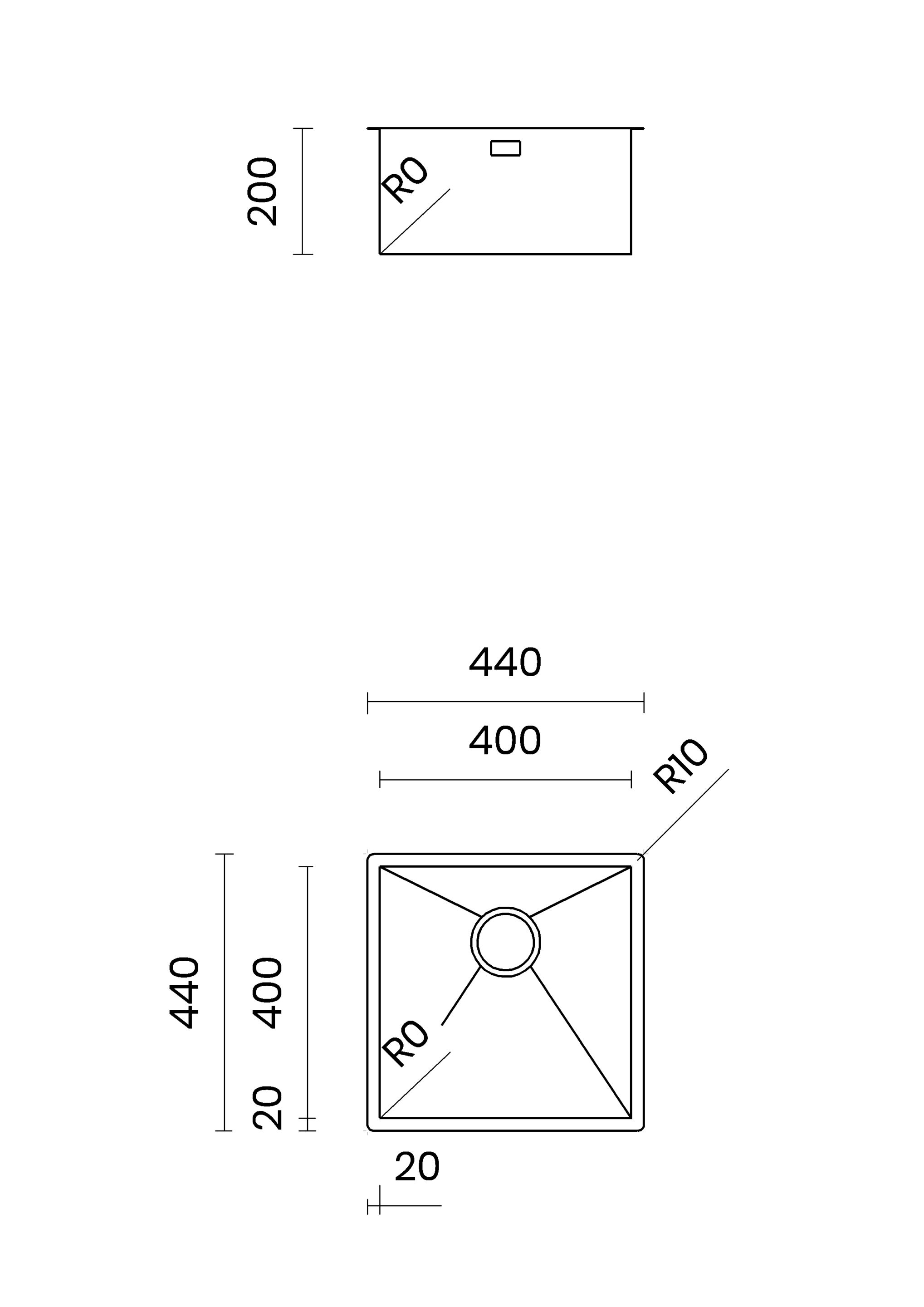 Раковина из нержавеющей стали TASCA нулевой радиус ARCH-00108511 - Вид №7