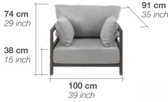 Съемное садовое кресло с мягкой тканью и подлокотниками Rever Калифорния ARCH-00131576 - Вид №2