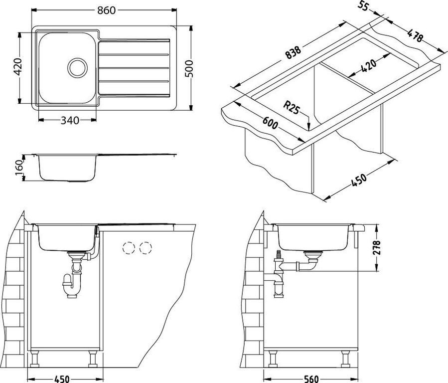 Мойка Alveus Line 20 1065560 - Вид №1