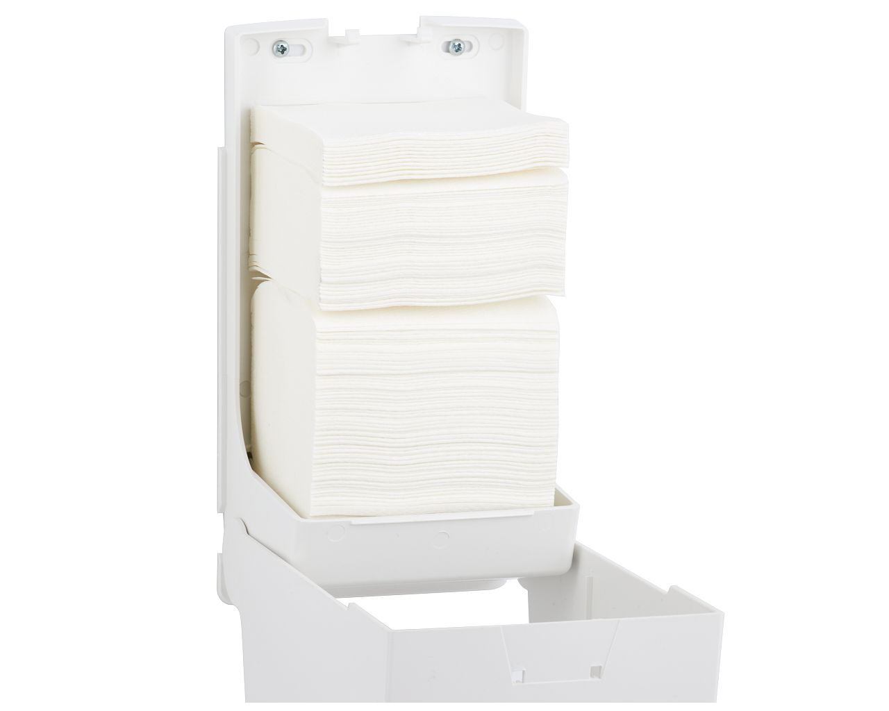 BTN401 Контейнер для туалетной бумаги TOP, пластик АБС, белый, синее окошко Merida  - Вид №2