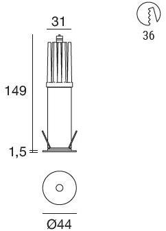 Linea Light Group Встраиваемый алюминиевый светодиодный светильник Giotto sun-id-1430203 - Вид №1